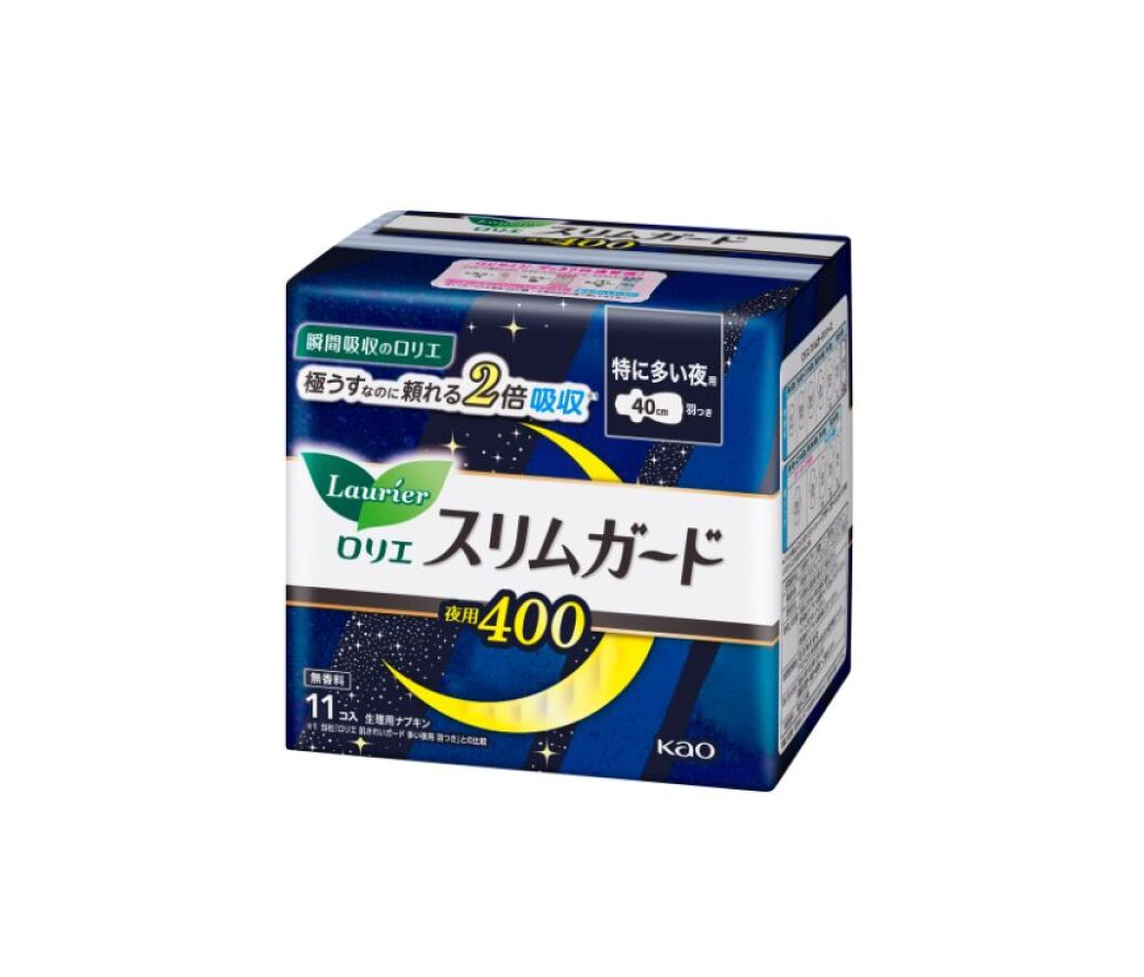 KAO LAURIER Slim Guard Nighttime Sanitary 40cm 11pcs