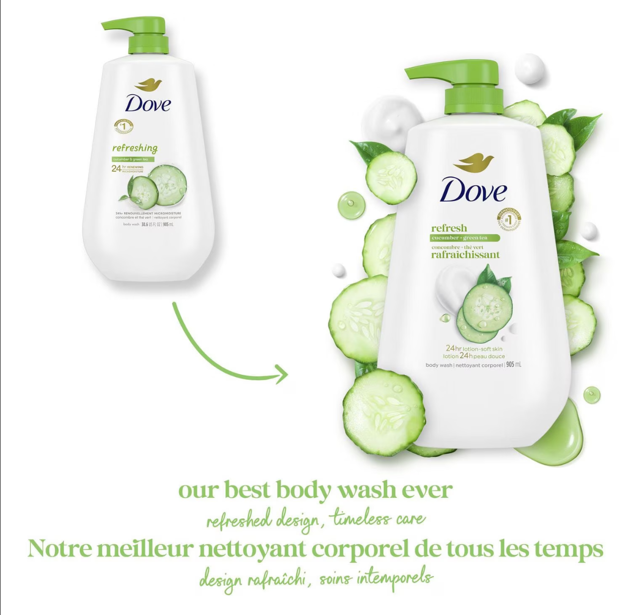 DOVE Body Wash Cucumber & Green Tea 900ml