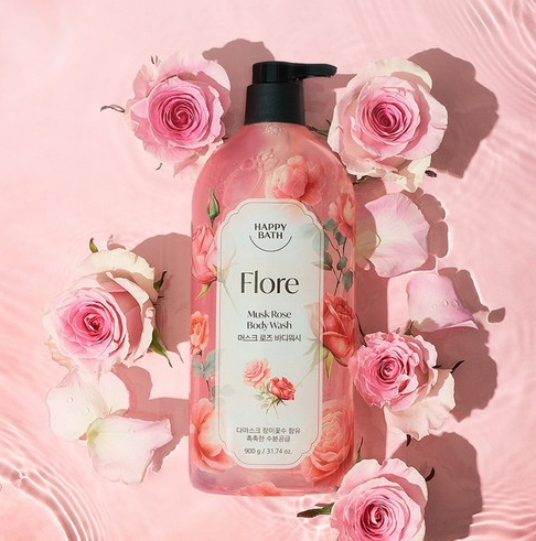 HAPPY BATH Flore Musk Rose Body Wash 900g