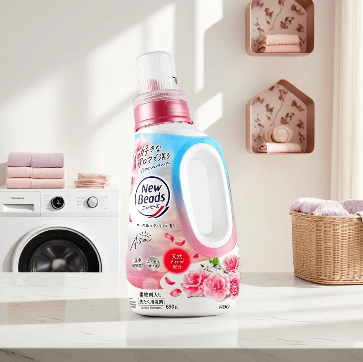 KAO  New Beads Laundry Detergent Rose & Magnolia 690g