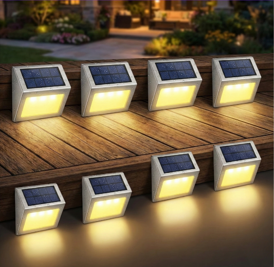 8 Pack Solar Deck Outdoor Lights