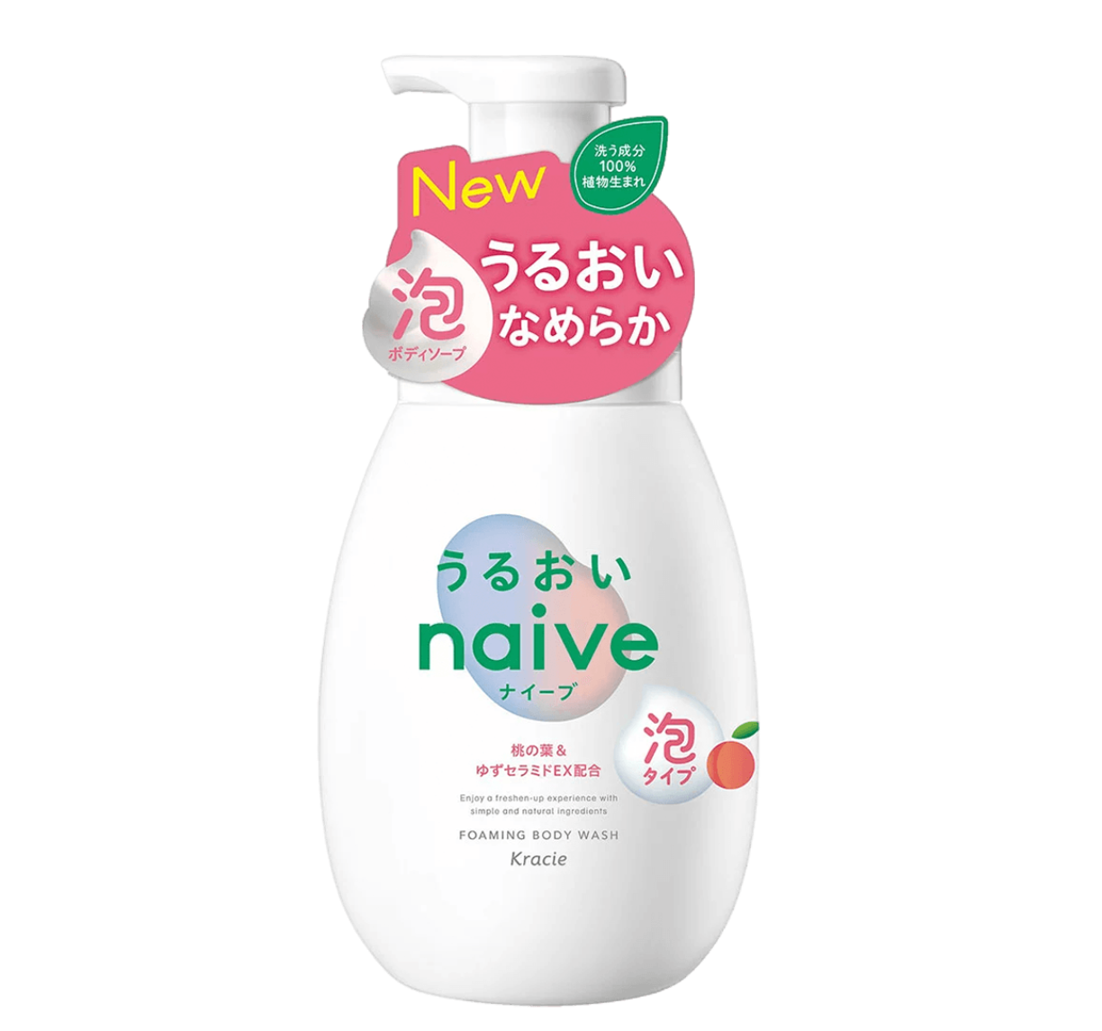 KRACIE Naive Foaming Body Wash Moist 600ml