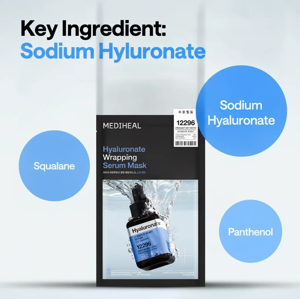 MEDIHEAL  Hyaluronate Wrapping Serum Mask (10)