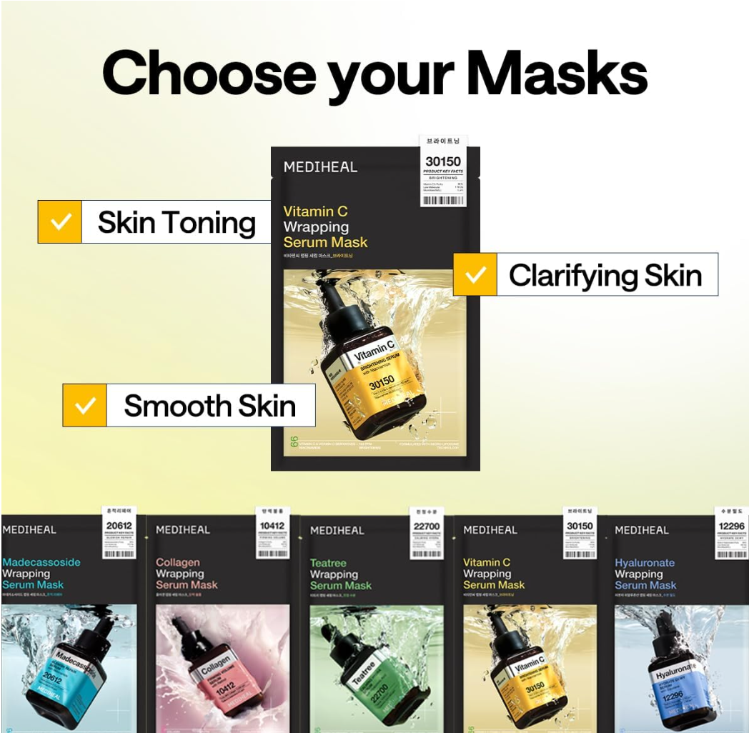 MEDIHEAL  Vitamin C Wrapping Serum Mask (10)