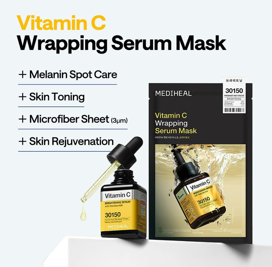 MEDIHEAL  Vitamin C Wrapping Serum Mask (10)