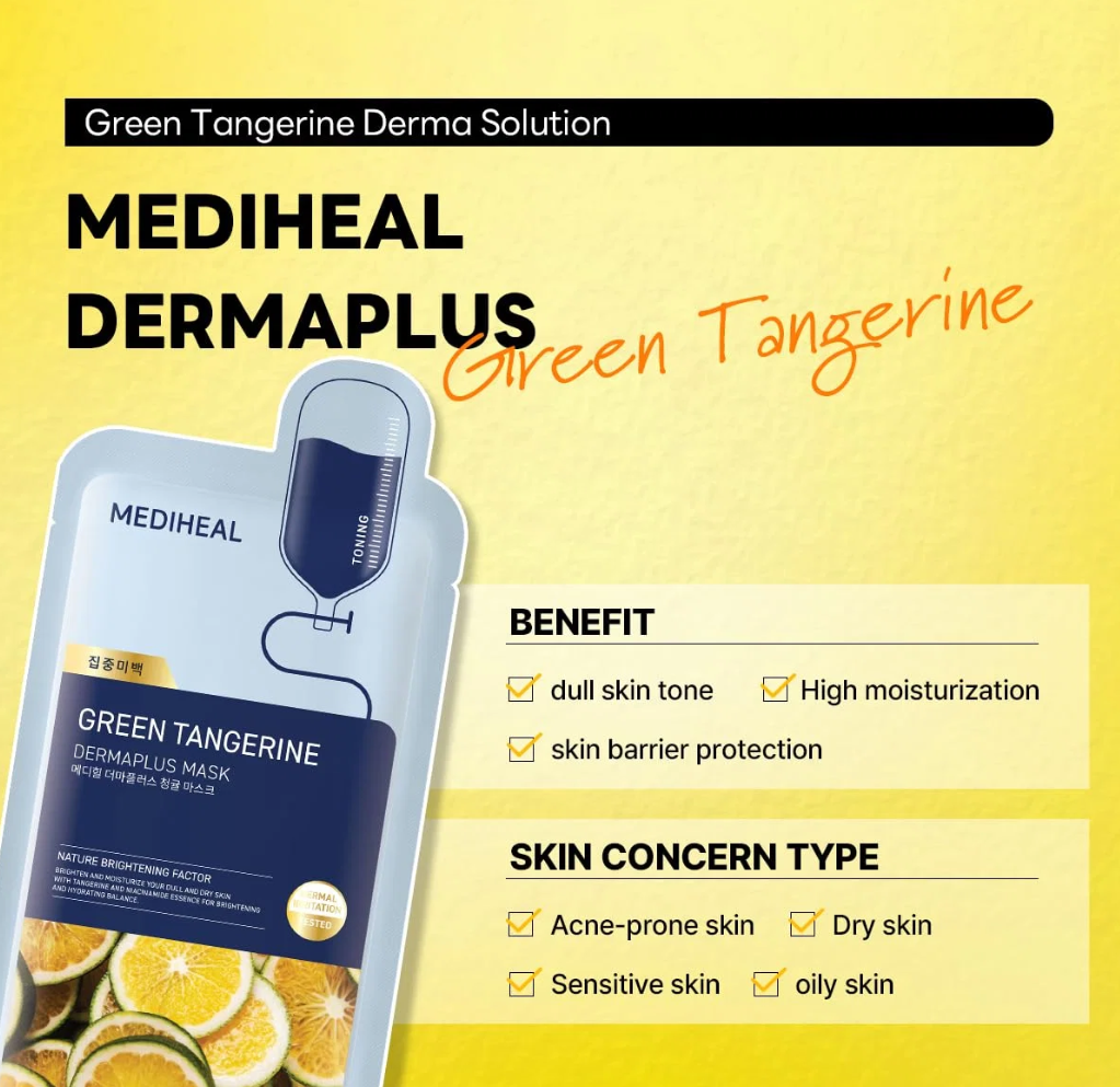 MEDIHEAL Dermaplus Green Tangerine Mask (10)