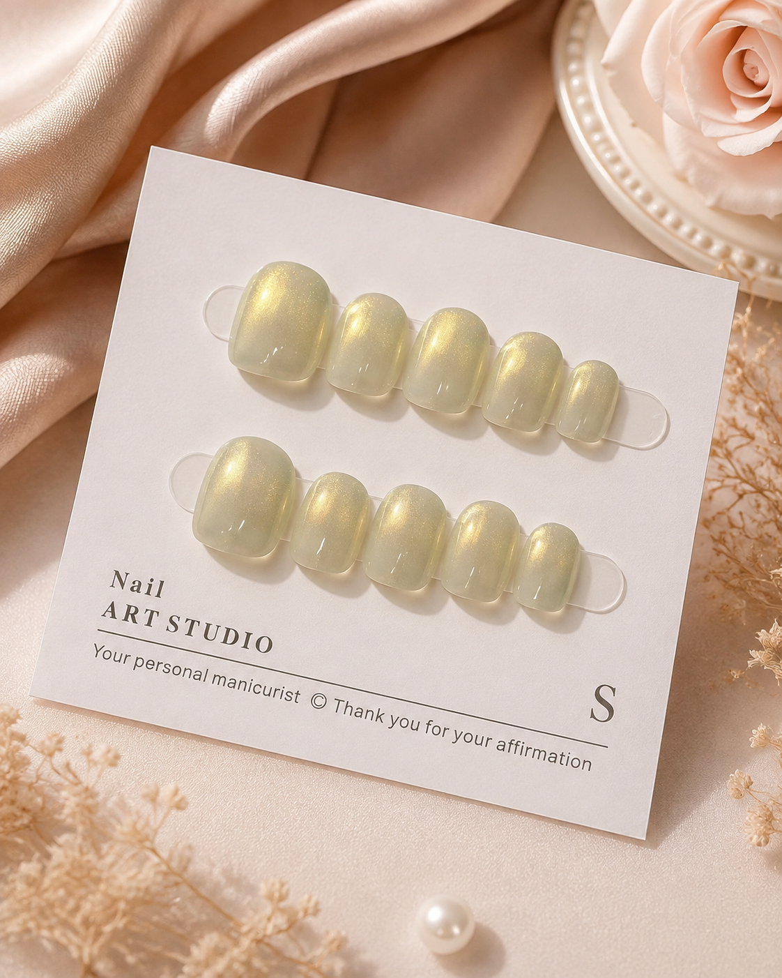 Moonlit Pearl — Luxury Handmade Press-On Nails No.3