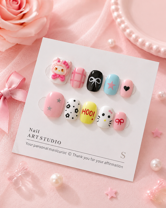Cute Kawaii Anime Cartoon 3D Charm Press On Nails No.5